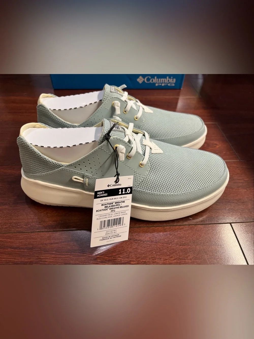 Mens 11 Columbia Boatside Breathe Relaxed PFG  Shoe Slip On Blue Mesh Fishing